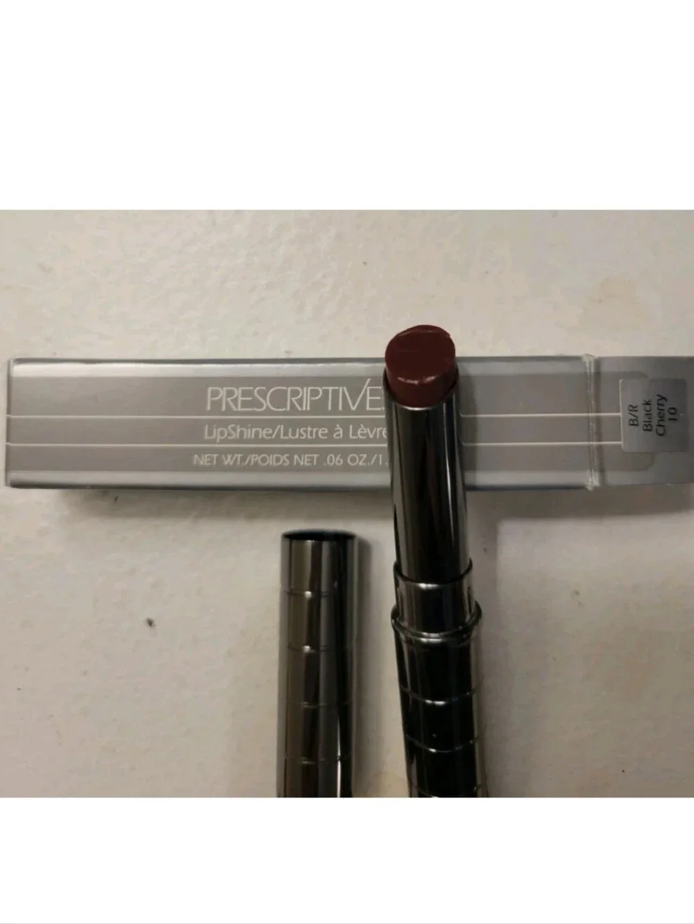New Retired Perscriptives Lip Shine Estee Lauder Black Cherry 10 Plum Burgundy